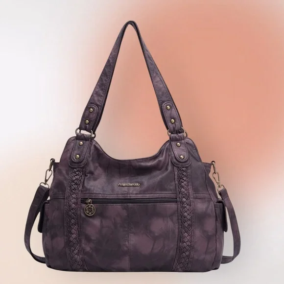 Angel Barcelo Roomy Large Coffee Brown Fashion Hobo Shoulder Handbag NWOT - Picture 1 of 14